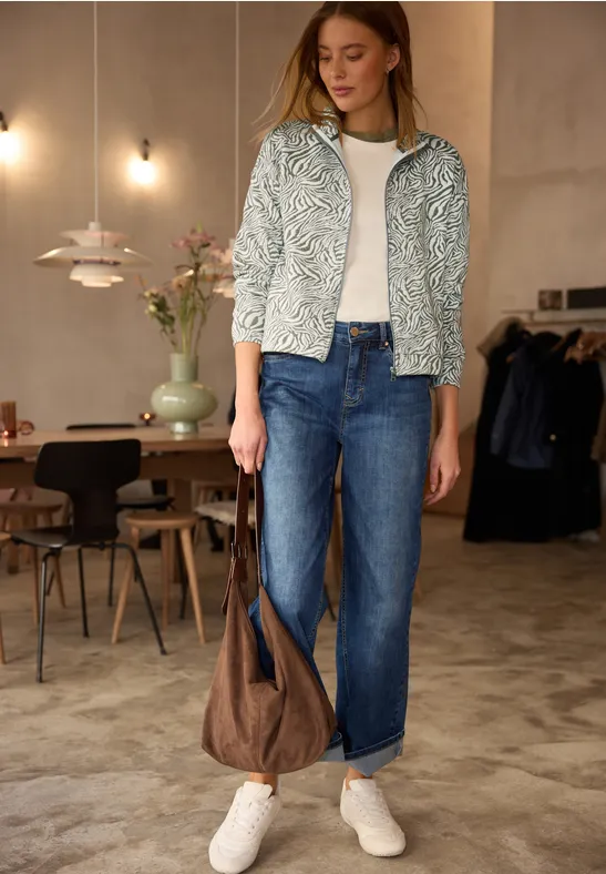 Gemusterte Jacke Lichen Green