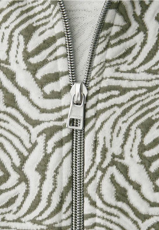 Gemusterte Jacke Lichen Green