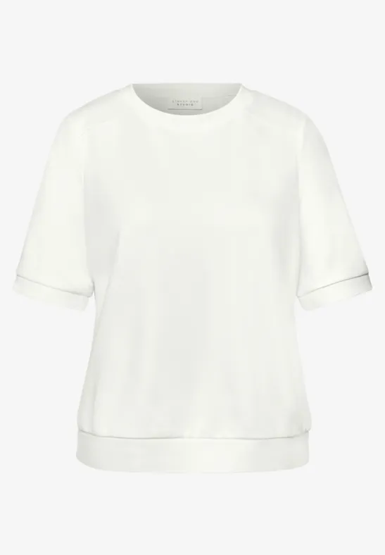 Basic Shirt met korte mouwen en ronde hals off white