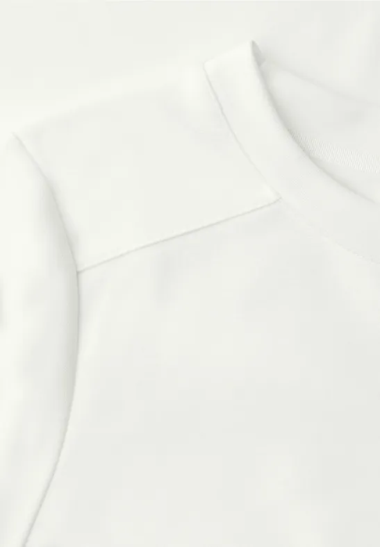 Basic Shirt met korte mouwen en ronde hals off white