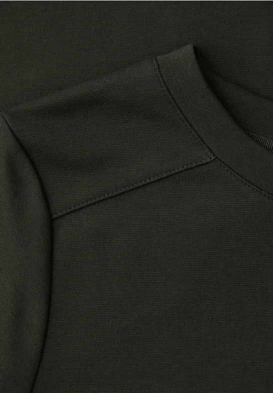 T-shirt basique à manches courtes et col rond oil green