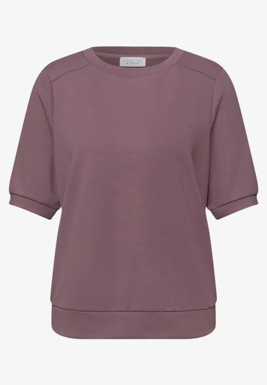 Koszulka Basic z krótkim rękawem i okrągłym dekoltem hazy rose