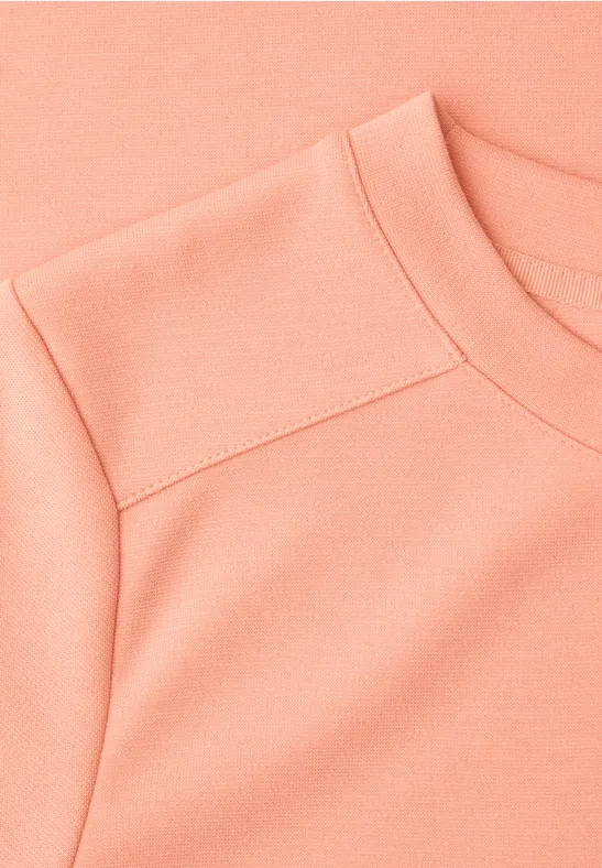 Basic Shirt met korte mouwen en ronde hals soft tangurine