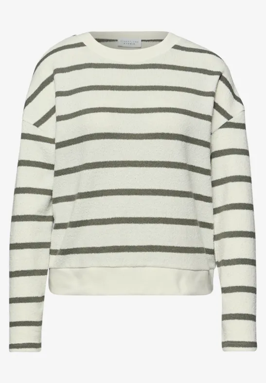 T-shirt à manches longues et col rond Loose Fit Lichen Green