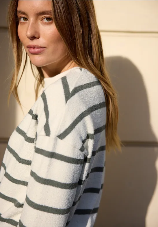 T-shirt à manches longues et col rond Loose Fit Lichen Green