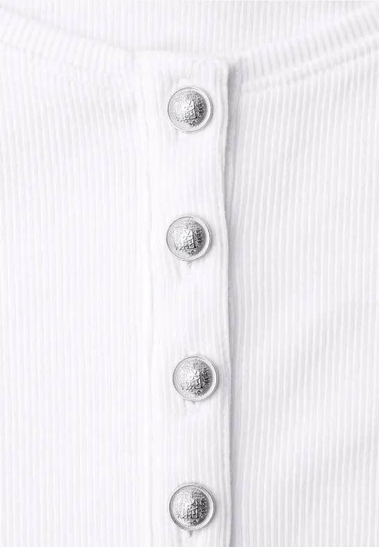 Basic T-Shirt in Rippstruktur White