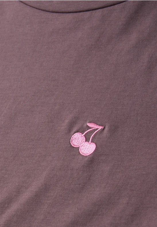T-shirt avec un cœur imprimé hazy rose