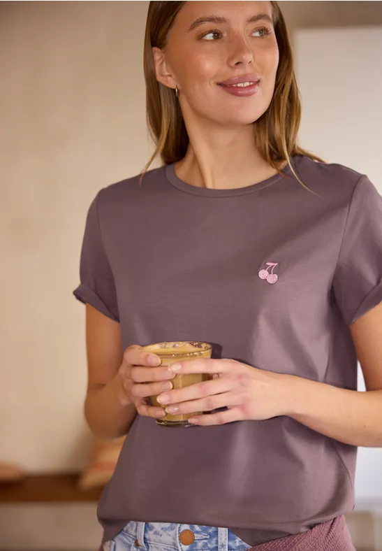 T-shirt avec un cœur imprimé hazy rose