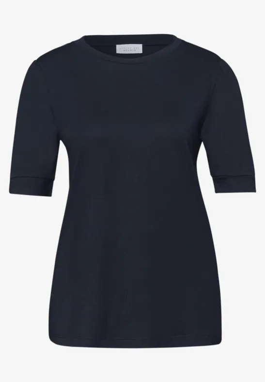 T-Shirt mit Rundhals und Puffärmeln deep blue