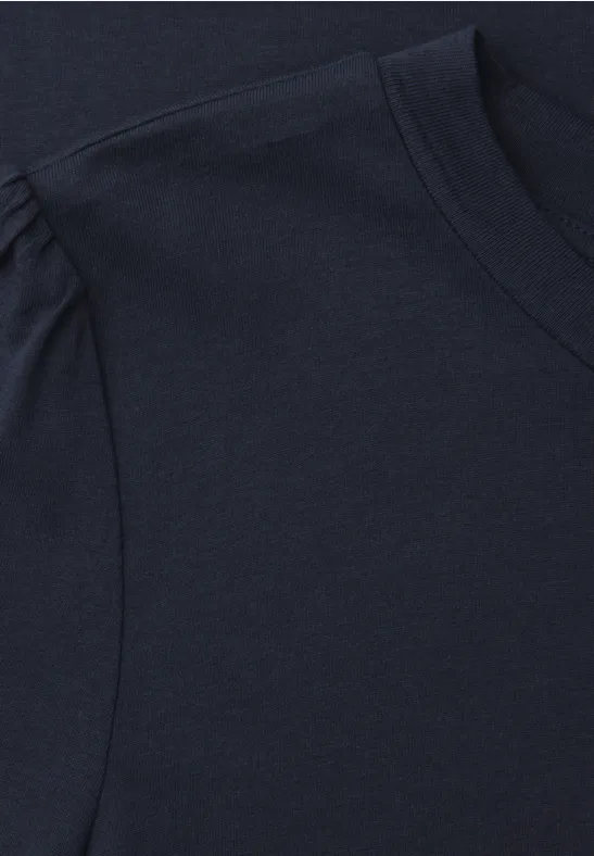 T-Shirt mit Rundhals und Puffärmeln deep blue