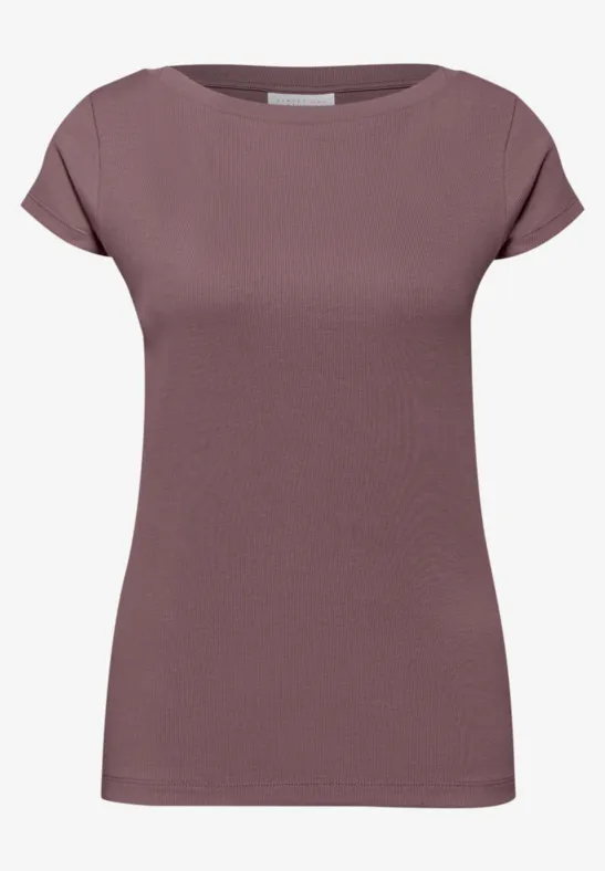 Basic shirt met boothals hazy rose