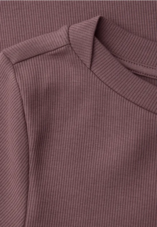 Basic shirt met boothals hazy rose