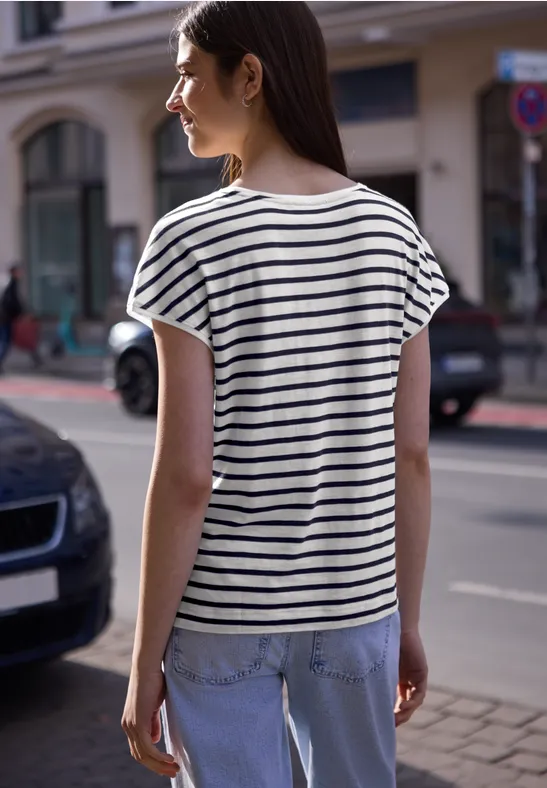 Dropped Shoulder Shirt mit  Streifen midnight muse