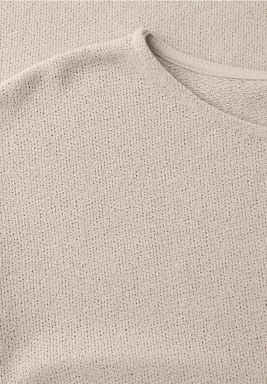 T-Shirt mit Rundhals und Raffung stone sand