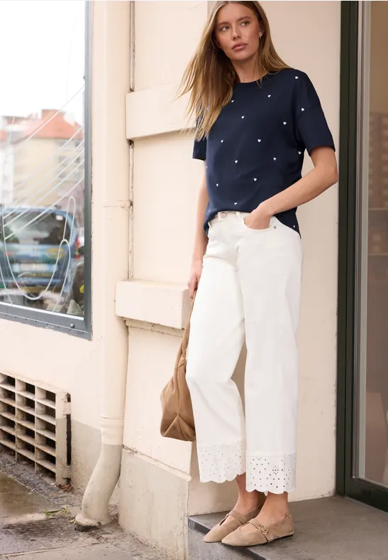 T-Shirt mit Rundhals und Herzprint midnight muse