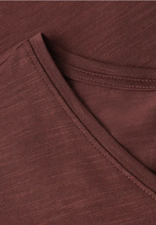 Chemise dropped shoulder en jersey mahogany brown