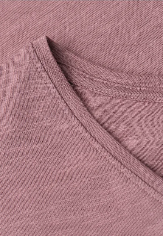 Shirt met hangende schouder in jersey hazy rose