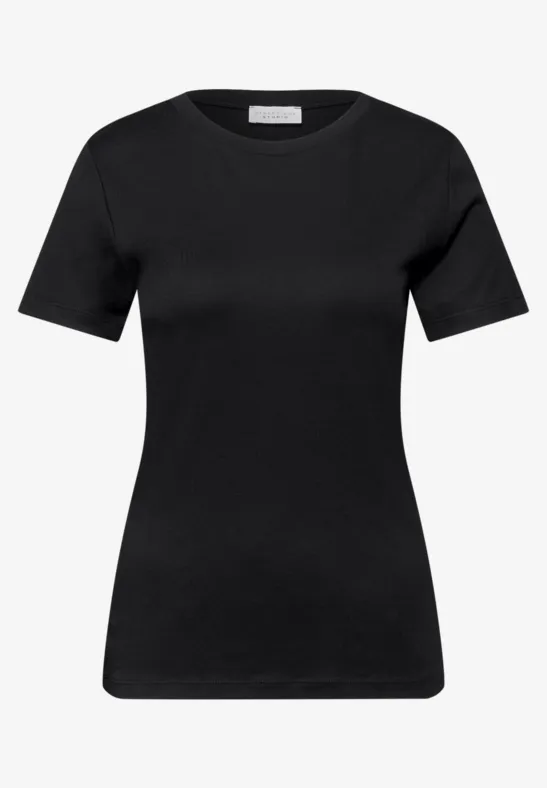 T-shirt basique à col rond et manches courtes Black