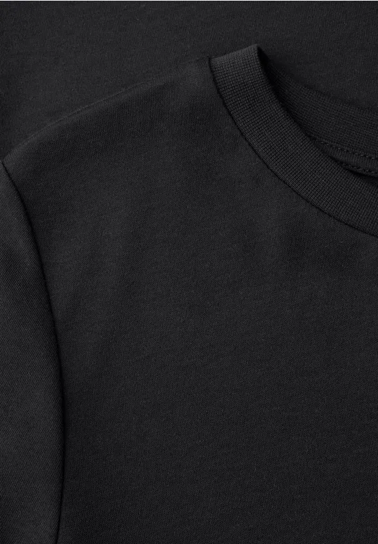 T-shirt basique à col rond et manches courtes Black