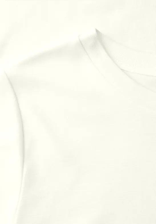 T-shirt basique à col rond et manches courtes off white