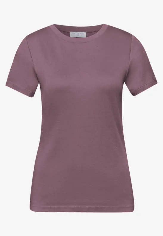 Basic T-Shirt mit Rundhals und Kurzarm hazy rose