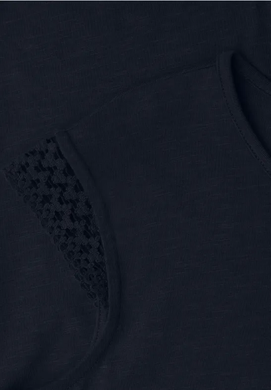 Shirt mit Rundhals und Crochet Ärmeln midnight muse