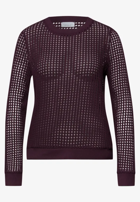 Shirt met lange mouwen in gebreide look very berry