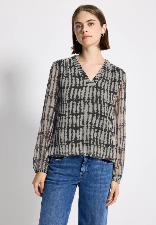V-Neck Chiffon Tunika Black