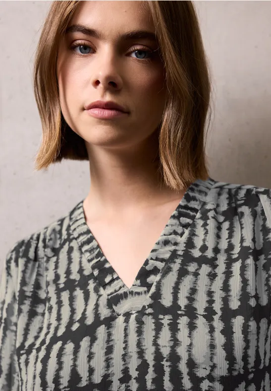 V-Neck Chiffon Tunika Black