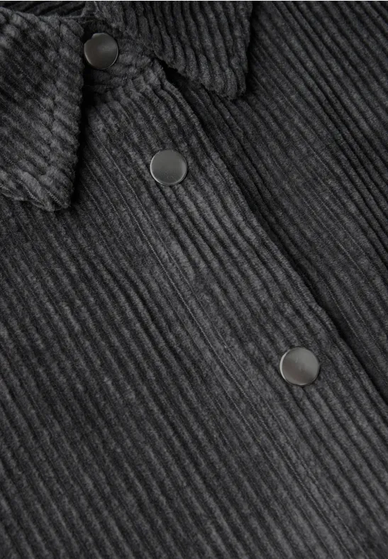 Softe Cord Hemdbluse shore grey