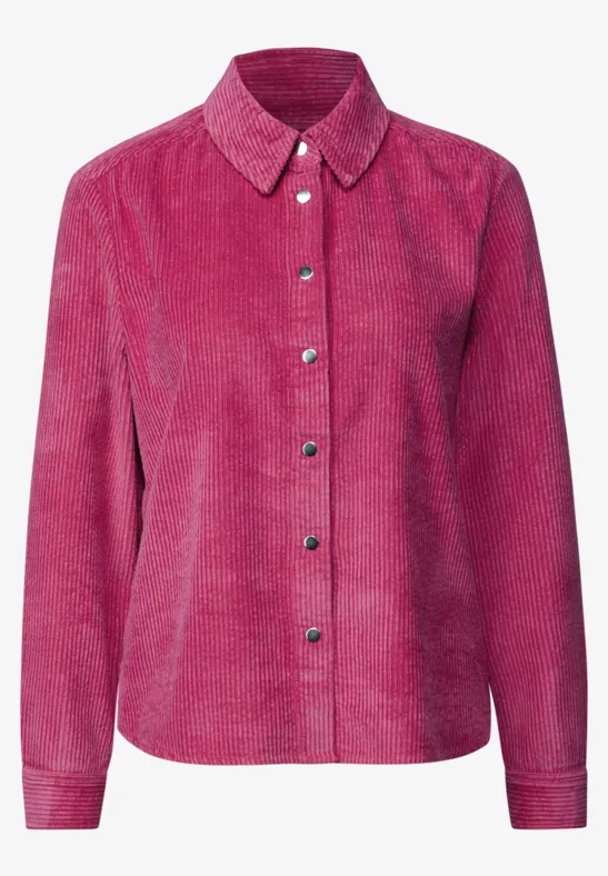 Softe Cord Hemdbluse dark candy pink