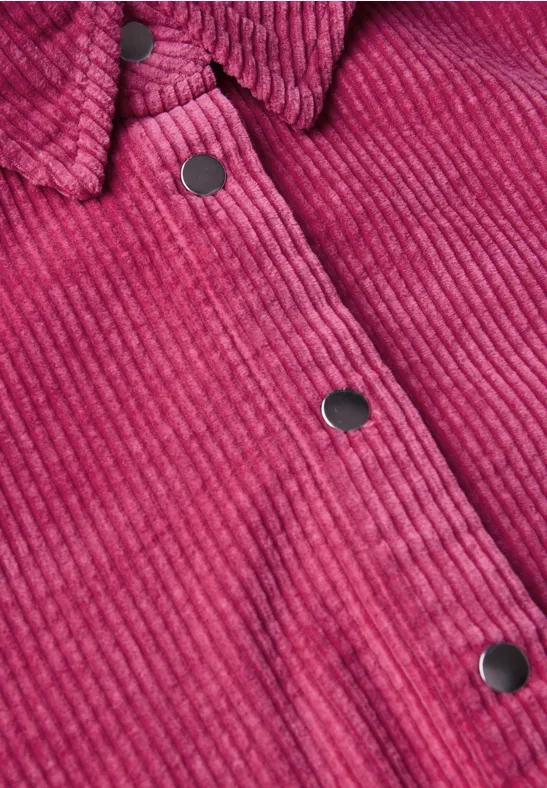 Softe Cord Hemdbluse dark candy pink