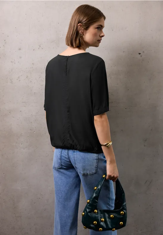 Blouseshirt met elastische zoom Black