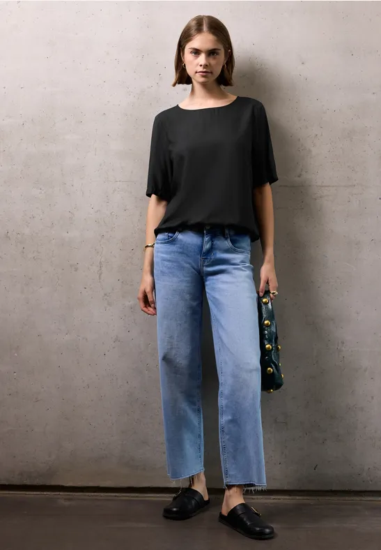 Blouseshirt met elastische zoom Black