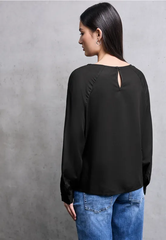 Blouse raglan avec détails de taille Black