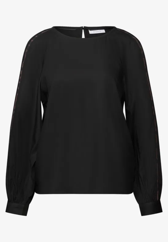Blouse raglan avec détails de taille Black