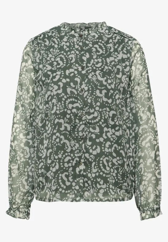 Blouse en mousseline de soie à motifs null