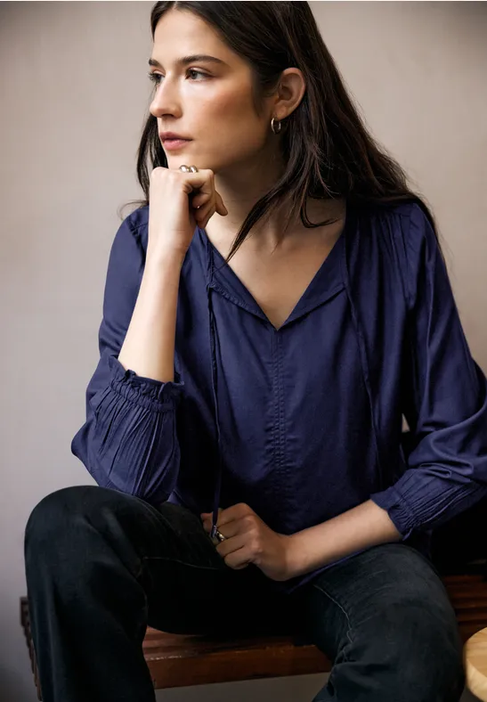 Tunika mit Bändern zenith blue