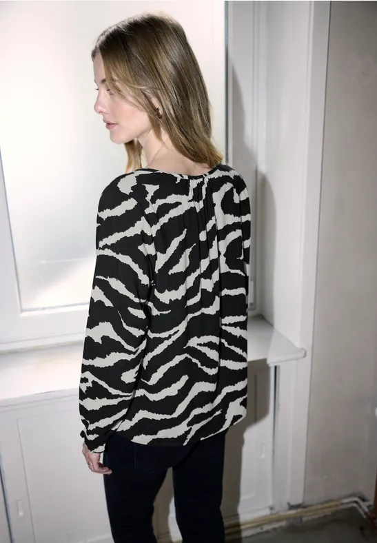 Zebra tuniek met linten flint grey