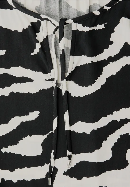 Zebra tuniek met linten flint grey