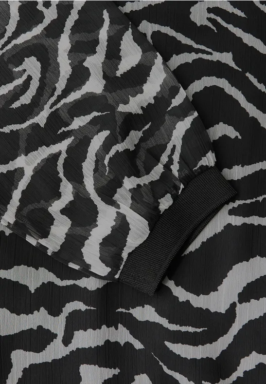 Chiffonbluse mit Zebra-Print flint grey