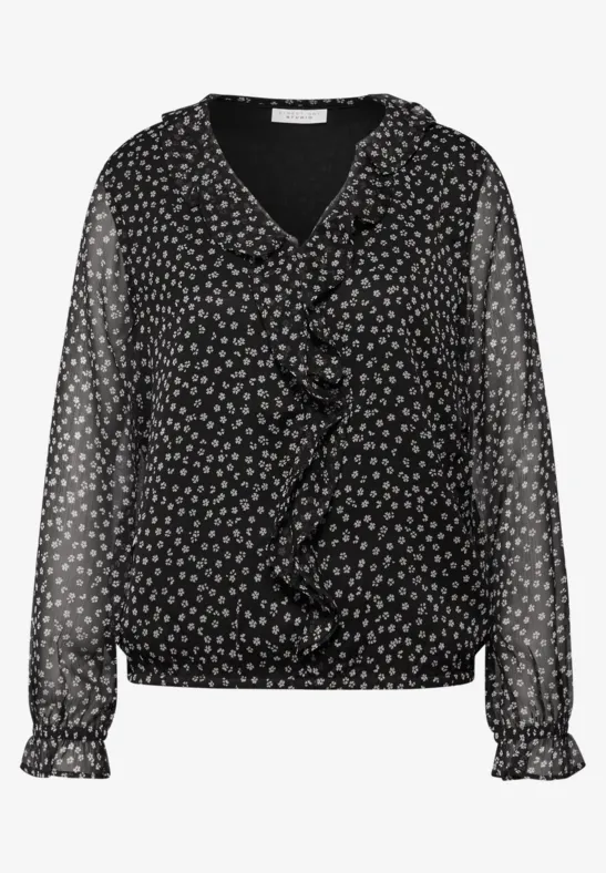 Chiffonbluse mit Volants Black
