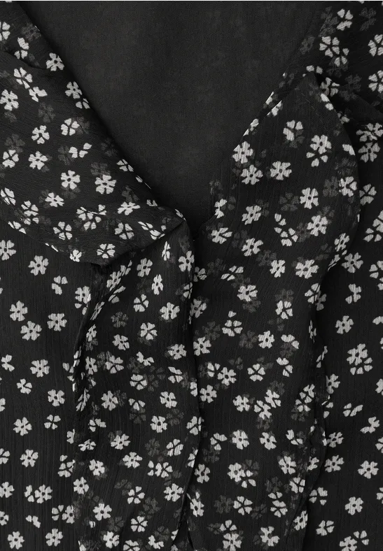 Chiffonbluse mit Volants Black