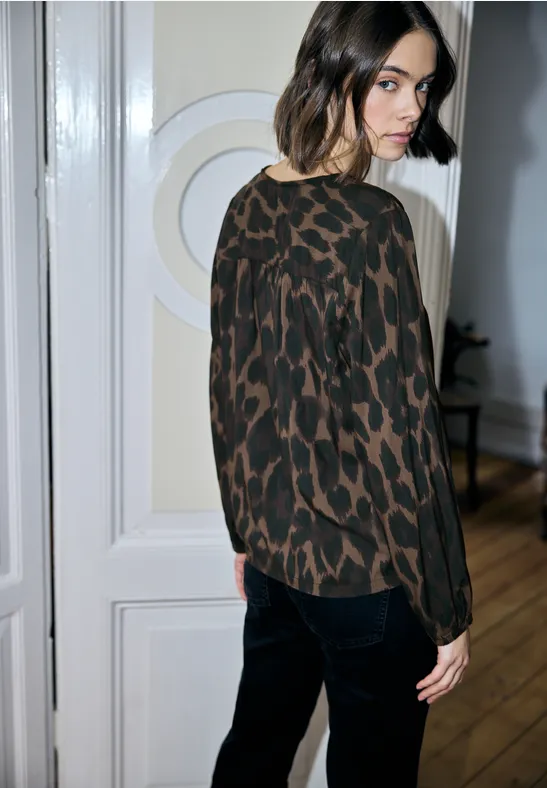 Leo V-hals blouse Black