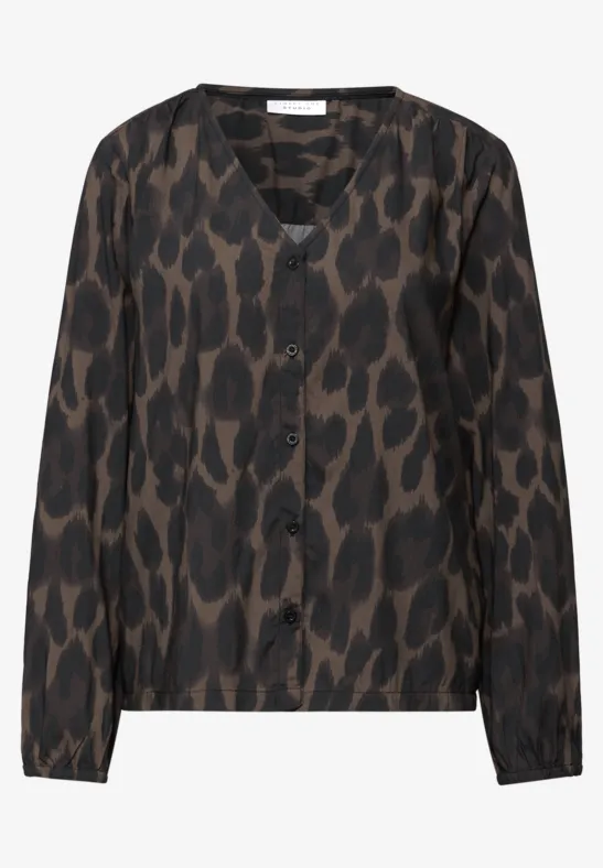 Leo V-hals blouse Black