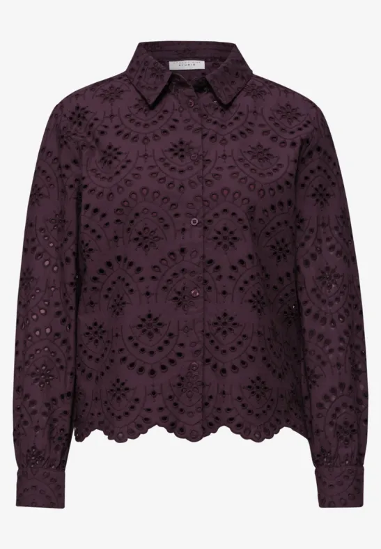 Langarm Bluse mit Shiffleymuster very berry