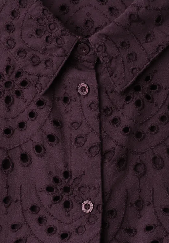 Langarm Bluse mit Shiffleymuster very berry