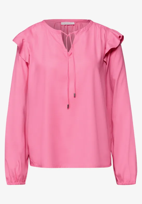 Tunika mit Volants glowy pink