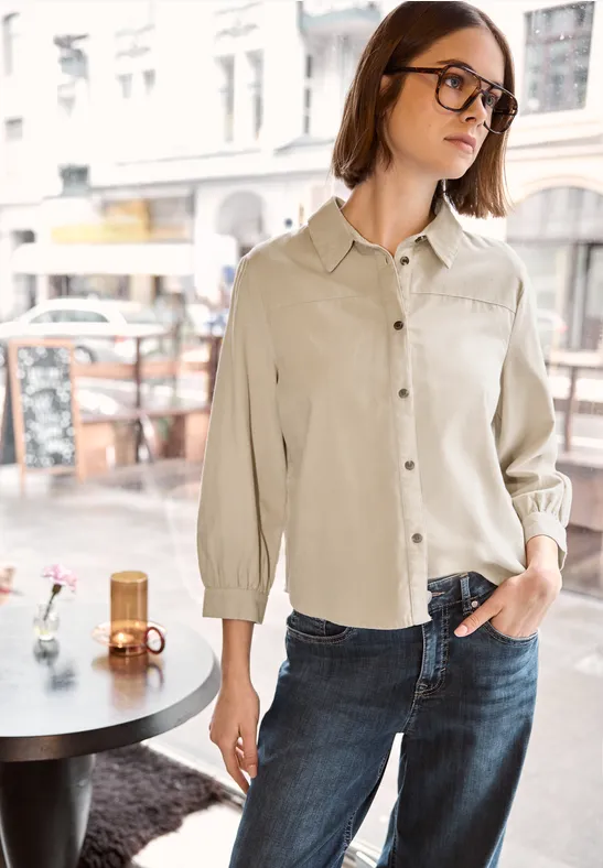 Hemdbluse stone sand