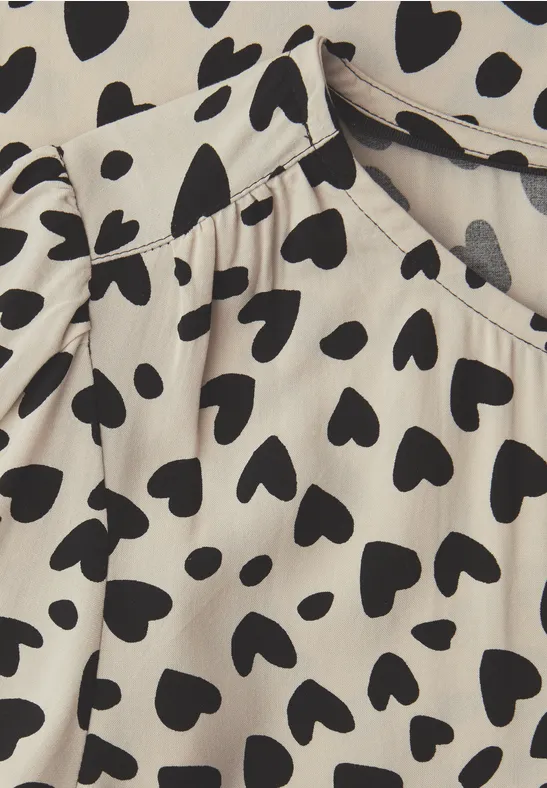 Blouse avec motif de cœur stone sand
